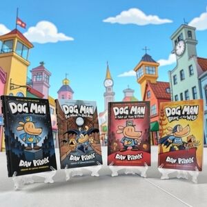 (Lot Of 4) Dog Man Series By Dav Pilkey Ball Rolls/Tale Two/Brawl Wild/Dog Man/H